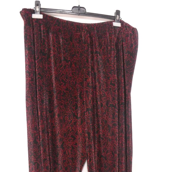 Handmade Red and Black Wide Leg Lounge Pants | 19 inch waist measured - Picture 13 of 16